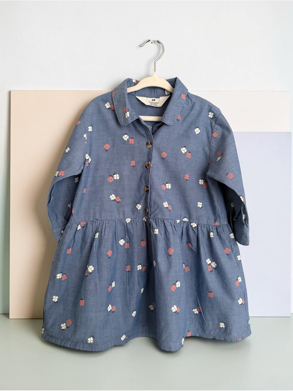 H&M Blue Floral Button-Up Dress for Kids